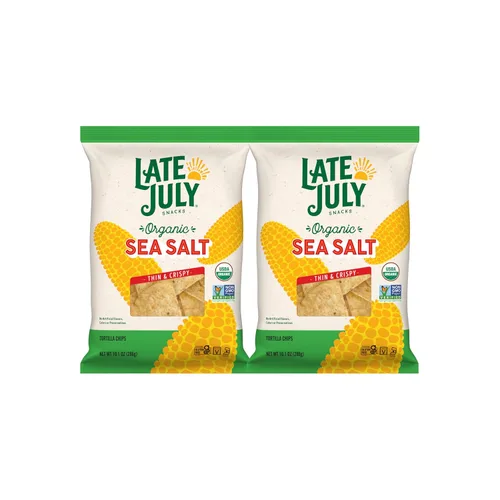Vista 11 de Late July Patatas de maíz con sal marina orgánica, bolsa de 10.1 Oz
