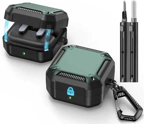 Vista 28 de Lock Fit Diseñado para Samsung Galaxy Buds3 FE (2025) / Buds3 Pro (2024) / Funda Buds 3 (2024), con kit de limpieza Cuerpo completo Resistente a