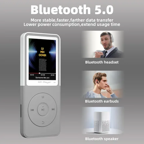 Vista 5 de Reproductor MP3 con Bluetooth, reproductor de música, radio Fm, video, grabación, vista de fotos, libro electrónico, sonido de alta fidelidad