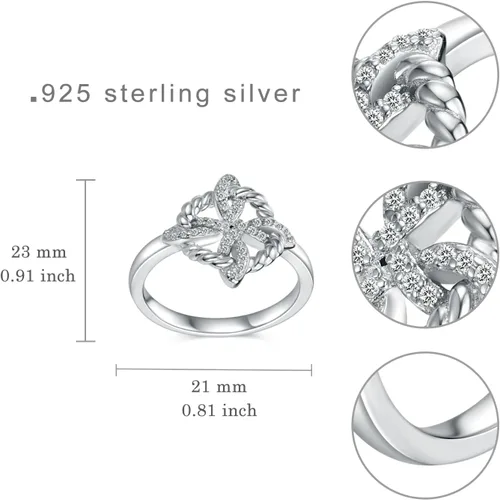 Vista 6 de Anillo de nudo de bruja de plata de ley 925, anillos celtas para mujer, anillo de nudo de amor, joyería de bruja, regalo de cumpleaños para amante