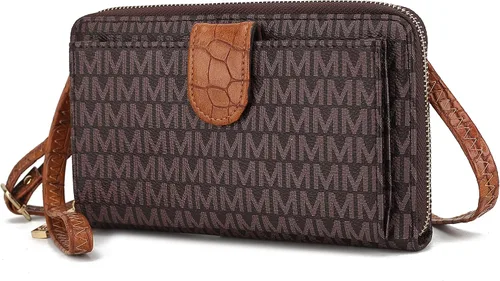 Vista 21 de MKF Collection Bolso cruzado para mujer, diseño de mensajero, cartera de mano