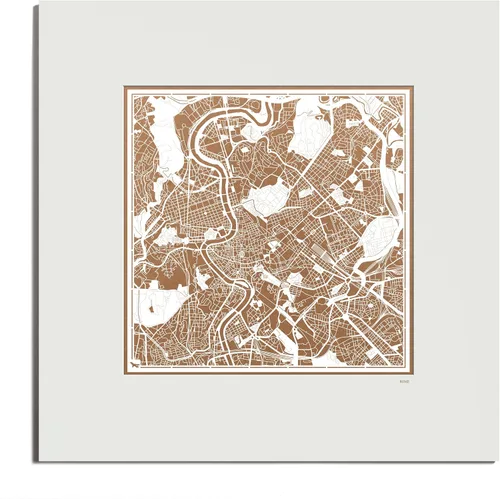 Vista 61 de O3 Design Studio Mapa de corte de papel de París, color negro mate, 20 x 20 pulgadas, arte en papel