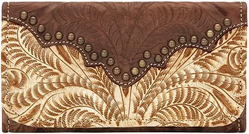 Vista 7 de American West Cartera de tres pliegues Annie's Secret para mujer, color marrón antiguo, talla única
