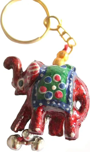 Vista 3 de Llavero de elefante pintado a mano 10 piezas