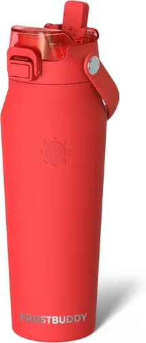 Vista 61 de Frost Buddy botella de agua aislada de 32 onzas con pajilla y tapa para beber Acero inoxidable a prueba de fugas 24 horas de frío Resistente