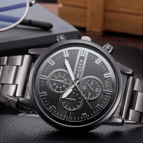 Vista 2 de COOKI - Reloj de pulsera de cuarzo analógico para hombre, L, 14#