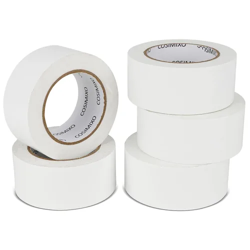 Vista 9 de COSIMIXO Paquete de 5 Cintas Adhesivas de Conducto Negras de Uso Pesado, 2 pulgadas x 30 yardas, fuerte, flexible, sin residuos, para todo clima