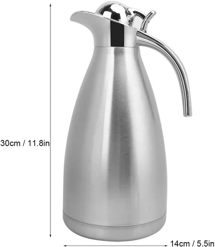 Vista 2 de Jarra de café térmica de 2 litros,Botella térmica al vacío, botella de café de agua de acero inoxidable con aislamiento al vacío, jarra térmica