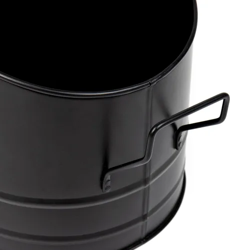 Vista 4 de Mind Reader Cubo para cenizas para chimenea, capacidad de 6 L (1.5 galones), estufa de leña, accesorios para chimenea, metal, 9 pulgadas de largo x