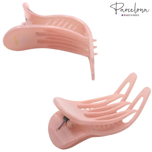 Vista 4 de Parcelona French Simply Bear Paw Medium 3 pulgadas Celuloide antideslizante lateral deslizante en la mandíbula Yoga para cabello fino moda