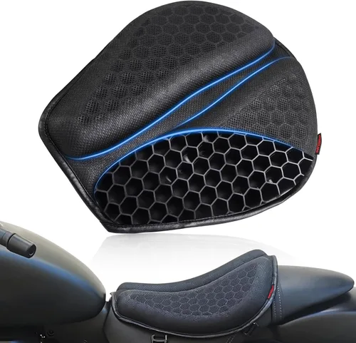 Vista 8 de Cojín Plegable de Gel para Asiento Trasero de Motocicleta de Pasajero, Estructura de Panal 3D Absorción de Impactos y Transpirable Almohadilla