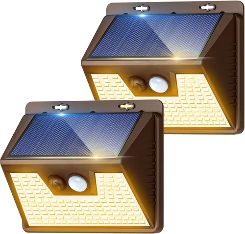Vista 17 de Luces solares para exteriores, paquete de 1 unidad, 140 LED/3 modos de sensor de movimiento, luces para exteriores, alimentadas por energía solar