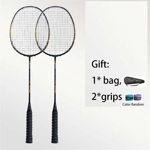 Vista 2 de Raqueta de bádminton de fibra de carbono 10U GJ 1.83 oz ultra ligera máxima 38 libras profesional principiante