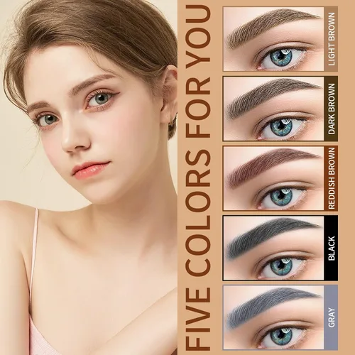 Vista 5 de QIC Lápiz de cejas de 4 puntas, bolígrafo microblading impermeable de larga duración con aplicador de punta de microhorquilla mejorado para cejas