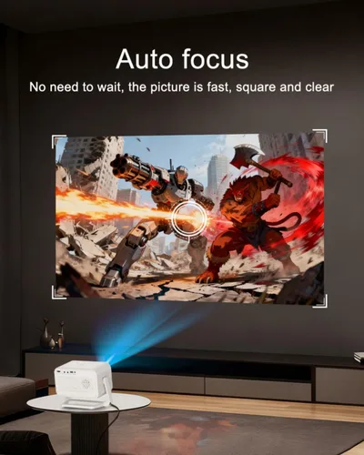 Vista 4 de [1800 Lúmenes ANSI/Enfoque Automático] Proyector Bluetooth WiFi 5G Actualización 2025, Compatible con 4K Native 1080P Full HD Smart Proyector
