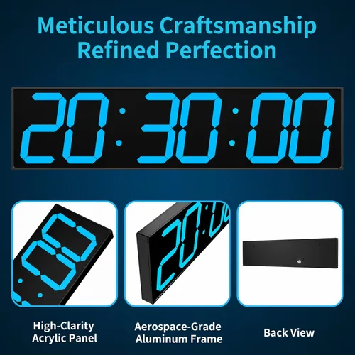 Vista 8 de CHKOSDA 28 Inch Oversized Digital Wall Clock with Seconds and GPS - Blue