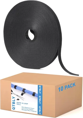 Vista 10 de Rollo de gancho y bucle de 1/2 pulgadas x 100 pies Tiras de doble cara, correas autoadhesivas Sujetadores reutilizables multiusos para el hogar