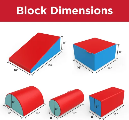 Vista 7 de Radio Flyer, Tumble Town Bloques de espuma – Arco iris, estructura de escalada y juego para interiores, bloques de escalada de espuma grandes
