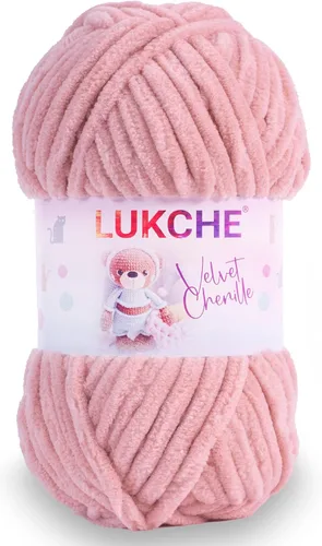 Vista 48 de Hilado de chenilla de terciopelo para amigurumi y punto de crochet súper voluminoso 100 gr (69,0 m) (Grosor del hilo 8 mm) (Verde espárrago) 1
