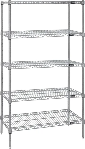 Vista 37 de Quantum Storage Systems WR74-1824BK Kit de inicio para estantería de alambre de 4 niveles de altura de 74 pulgadas, acabado negro, 18 pulgadas