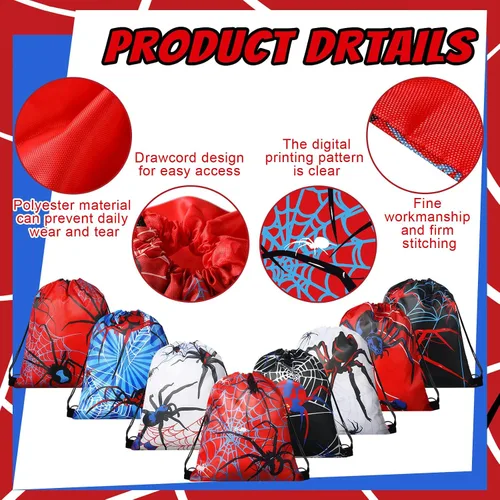 Vista 8 de Lothee 24 bolsas de regalo de fiesta de araña, estilo araña
