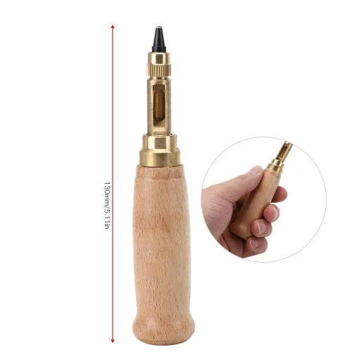 Vista 6 de Herramienta automática de perforación de cuero 6 en 1, perforadora de agujero de tornillo ajustable para encuadernación, costura, manualidades