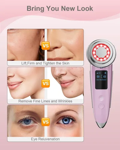 Vista 4 de Masajeador facial eléctrico 4 en 1 masajeador facial antienvejecimiento para apretar la piel reafirmante herramientas para el cuidado de la piel