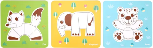 Vista 3 de Exclusivo juego de rompecabezas de Learning Curve My First Animals de Amazon para niños, multicolor