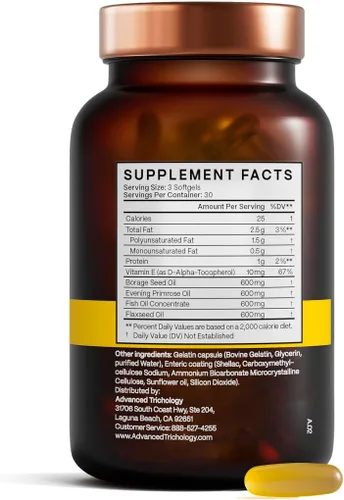 Vista 7 de EFA Completo con Omega 3 6 9 niveles óptimos de aceite de lino de alta potencia, aceite de pescado, aceite de borraja y aceite de onagra de noche
