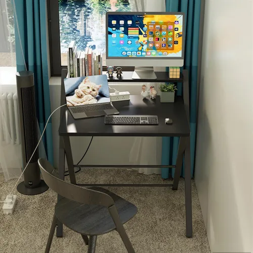 Vista 2 de GreenForest Escritorio plegable sin montaje, escritorio resistente para computadora para espacios pequeños Portable Foldable Table for Laptop