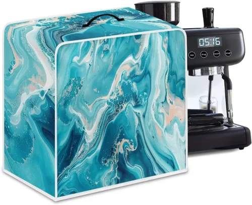 Vista 44 de DISNIMO Cubierta antipolvo para cafetera de mariposa azul, fundas para máquina de hacer café de cocina con mango superior, cubierta