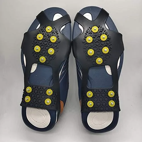 Vista 7 de Fiersh - Calzado de nieve antideslizante para zapatos y botas - 10 tacos de acero para mujer, hombres y niños (extra 10 tachuelas)
