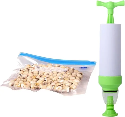 Vista 9 de Bolsa de vacío manual Succión Sello de alimentos Bolsa de almacenamiento Herramienta de compresión Bolsa de vacío Aire de succión