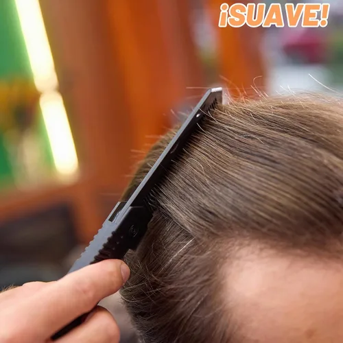 Vista 5 de Bolsillo portátil de viaje plegable 2 en 1 peine de plástico para peinar el cabello negro
