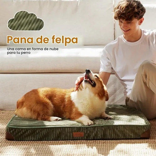 Vista 2 de FUKUMARU Cama para Perros, Camas Ortopédicas de Pana Engrosada para Perros con Funda Lavable, Cama Grande Impermeable para Perros para Jaula