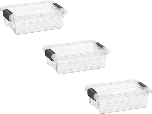 Vista 24 de Superio Mini contenedor de almacenamiento de plástico para crayón, suministros de arte y estuche de costura, organizador pequeño apilable