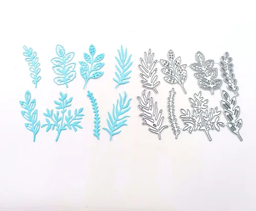 Vista 4 de 16 troqueles de corte de hojas, diseño de flores de verano, hojas de otoño, plantillas de metal en relieve para tarjetas, álbumes de recortes