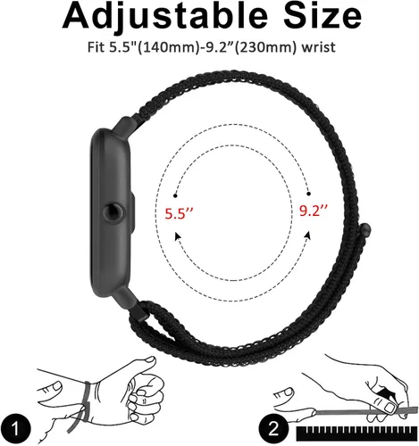 Vista 3 de Wanme Bandas compatibles con Amazfit Bip 3 / Bip 3 Pro / Bip U Pro / Bip / Bip Lite / Bip S / Bip S lite / Bip U, Amazfit Active 2, correa