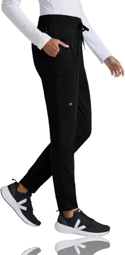 Vista 3 de Barco One Pantalón deportivo, pantalón quirúrgico de altura media, con tejido elástico de 4 vías y 3 bolsillos, para mujer