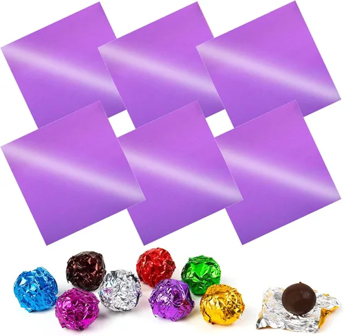 Vista 23 de Envolturas de caramelo de papel de aluminio – Papel de regalo de chocolate, 300 piezas, envoltorio de barra de chocolate casera, embalaje