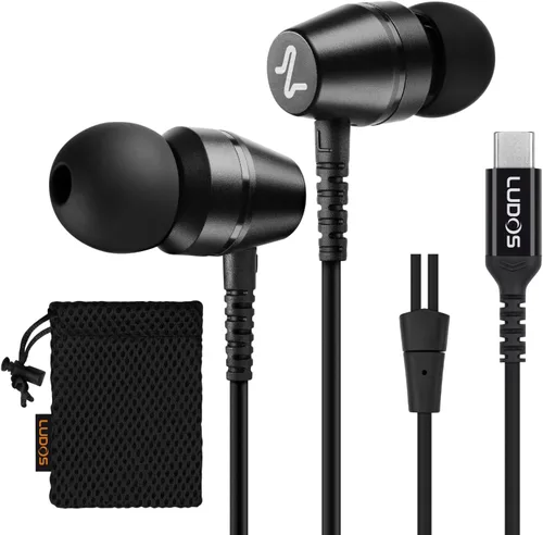 Vista 24 de LUDOS OMNITONE Auriculares con cable in-ear, 5 años de garantía, auriculares con micrófono, conector de 3.5 mm, auriculares con cable