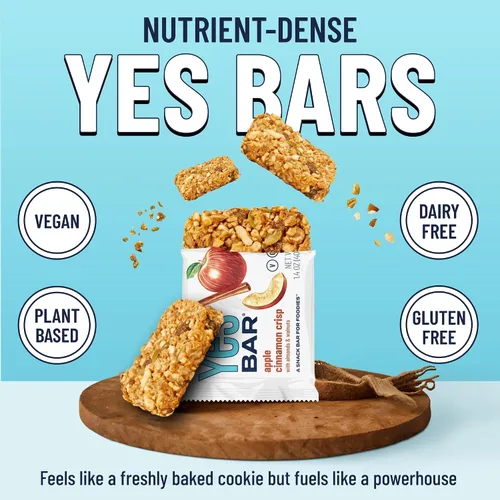 Vista 3 de The YES Bar Barra de manzana y canela crujiente – Proteína a base de plantas, barra de aperitivo decadente – Vegana, paleo, sin gluten, sin lácteos
