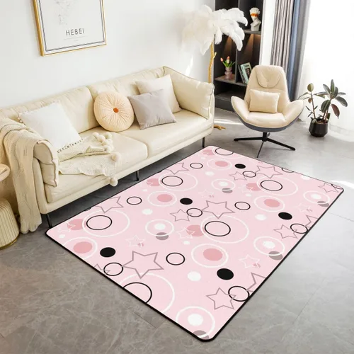 Vista 42 de Feelyou Tapete de jacquard para interiores para niños y niñas, 3 x 5, patrón floral, alfombra de sala de estar, alfombra de decoración floral ultra