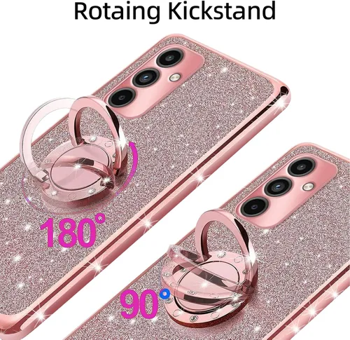 Vista 3 de Funda para Samsung Galaxy A15 0.18 oz, Gabb Phone 4 Pro para mujeres y niñas, con purpurina de cristal suave TPU transparente de lujo, bonita funda