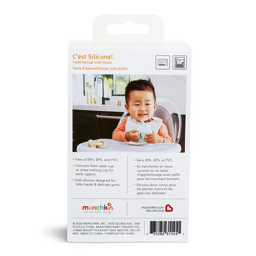 Vista 7 de Taza de pajita Munchkin con tapa removible, para bebés y niños pequeños de 6 meses en adelante, 4 onzas, silicona, menta