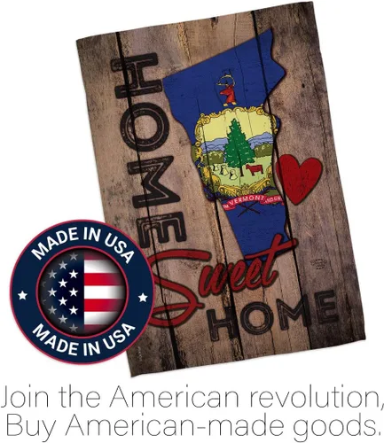 Vista 5 de HS191153-BO Vermont Sweet Home Americana States - Juego de bandera vertical decorativa para casa, 28 x 40 pulgadas con mástil, multicolor