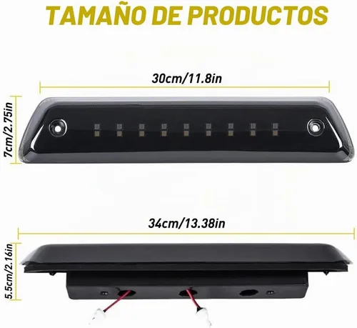 Vista 6 de 3ª luz de freno negra ahumada, compatible con Ford F150 2009-2014 (no para modelos Raptor)