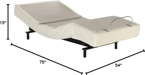 Vista 2 de Ajustable por Leggett & Platt S-Cape - Base de cama ajustable, inalámbrica, soporte de pared, masaje, gravedad cero, tamaño matrimonial
