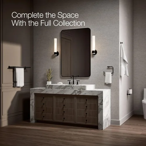 Vista 6 de Kohler 14375-BL Purist® - Toallero doble de 24 pulgadas, negro mate
