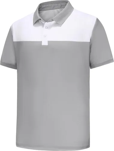 Vista 16 de MOHEEN Polo de manga corta para hombre, absorbe la humedad, secado rápido, con bolsillo 12138# Verde militar